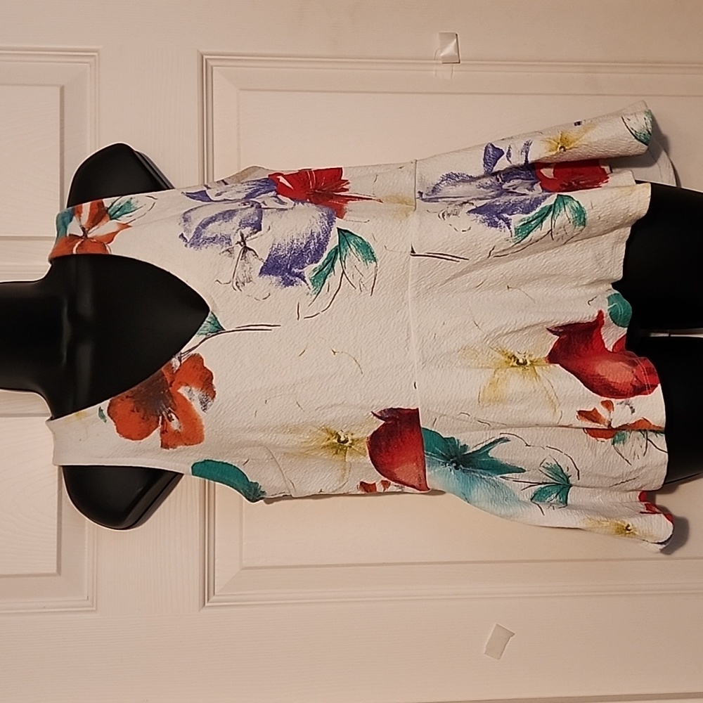 Anthropologie Postmark Flynn Floral Peplum Sleeveless Textured Shirt